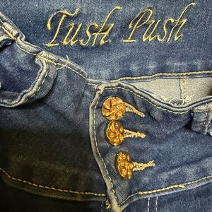 Tush Push Y2K Columbian Women's High Rise Jeans - Deep Blue size 5